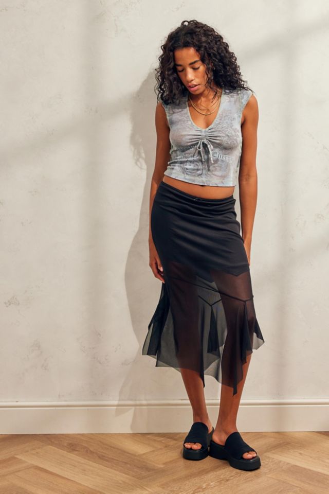 Black midi skirt urban outfitters best sale