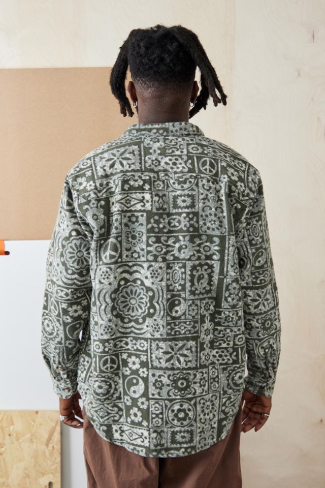 BDG Ecru Block Print Shirt