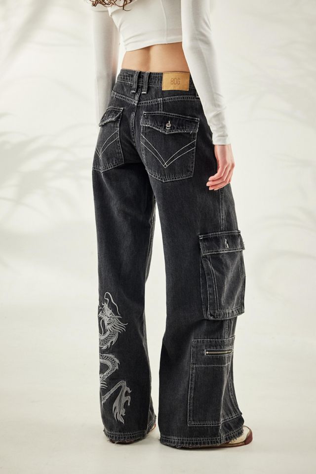 BDG Embroidered Dragon Low Rise Cargo Jean #3