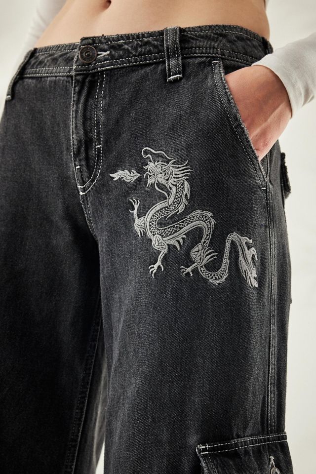 BDG Embroidered Dragon Low Rise Cargo Jean #4