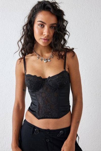 BDG Urban Outfitters Lace & Satin Corset Crop Top