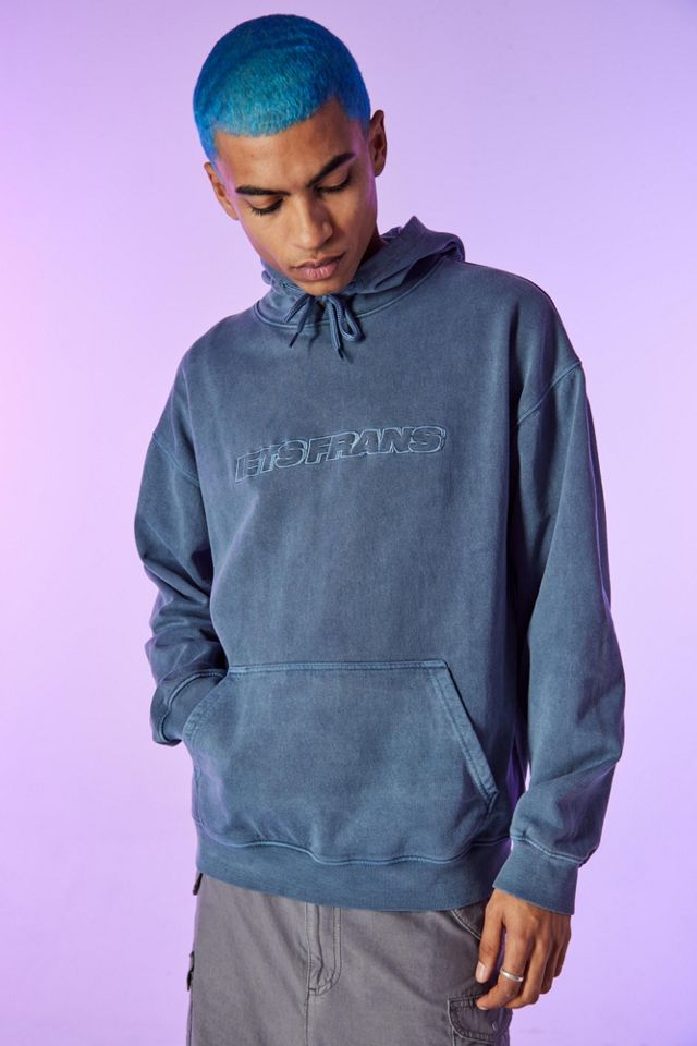 iets frans...Blue Big Embroidered Hoodie | Urban Outfitters
