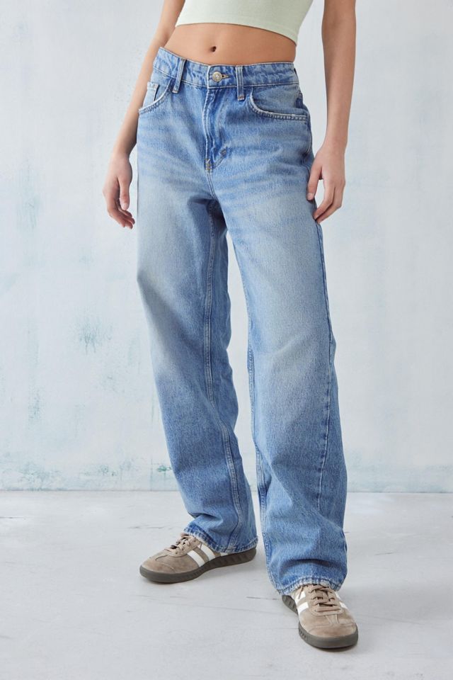 Vintage Wash Straight Leg Jeans