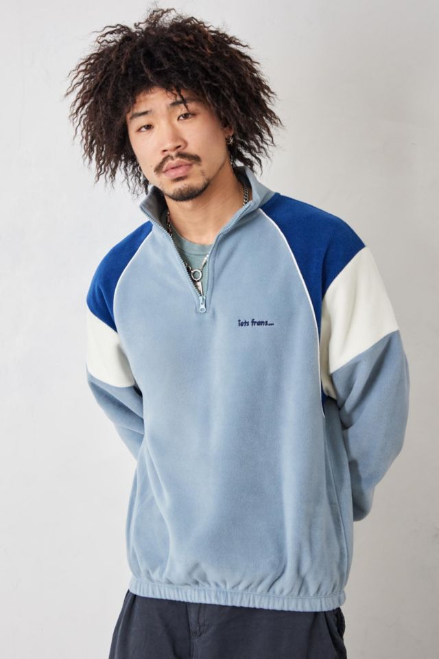 iets frans... Tonal Blue Panel Fleece Jacket | Urban Outfitters