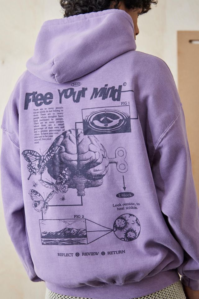 UO Lilac Free Your Mind Hoodie Sweatshirt