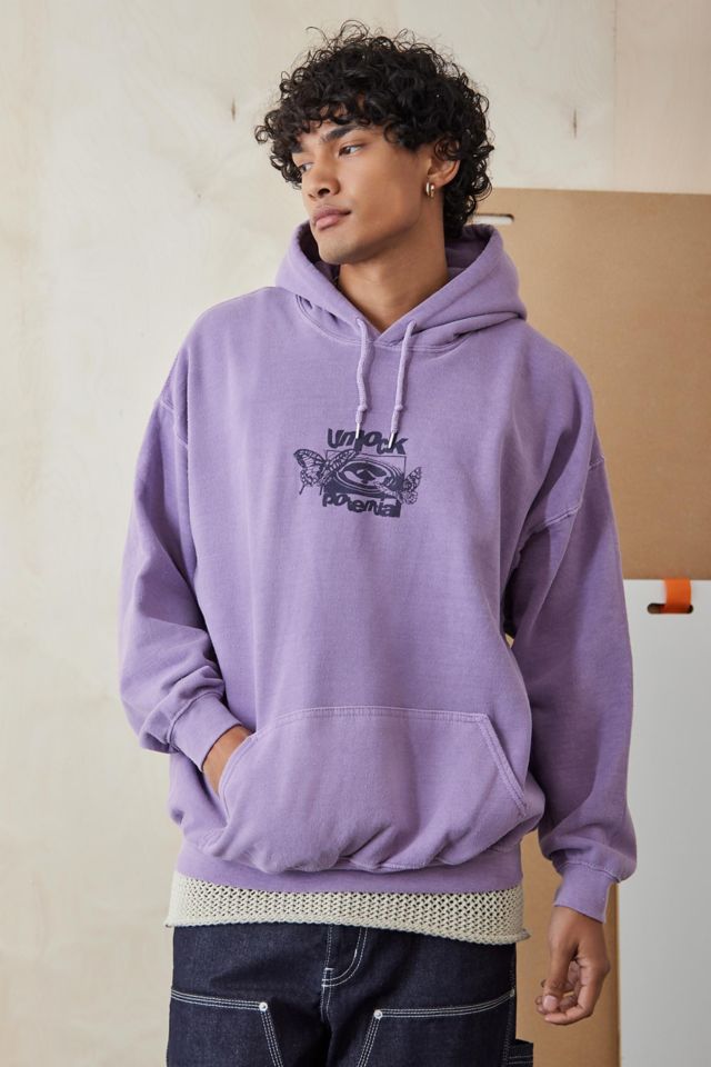 UO Lilac Free Your Mind Hoodie Sweatshirt