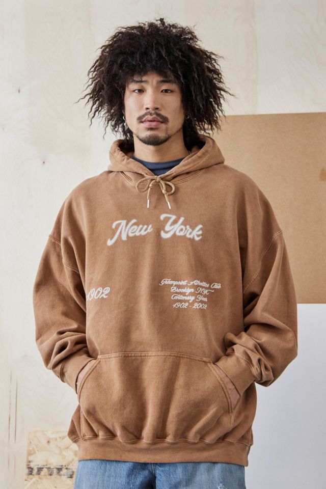 UO Brown New York Hoodie Sweatshirt