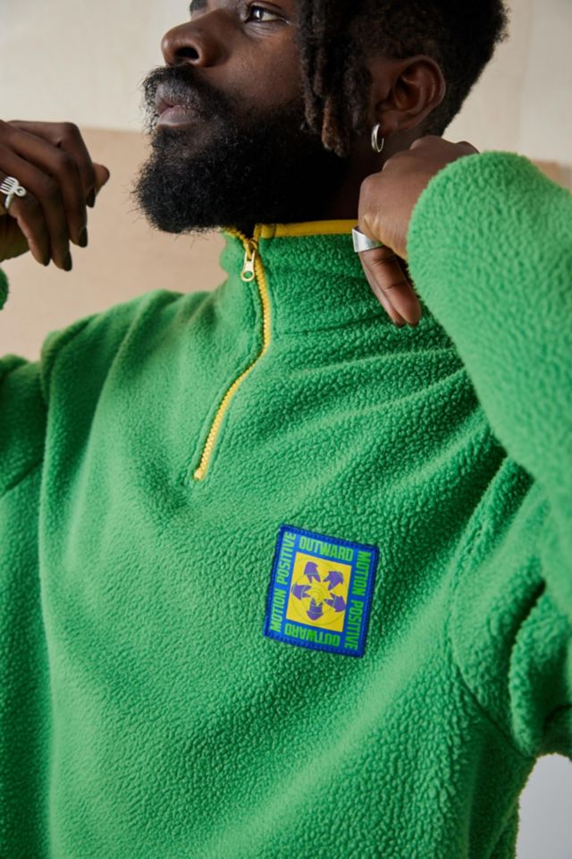Tethera Green Mock-Neck Fleece Sweatshirt #1