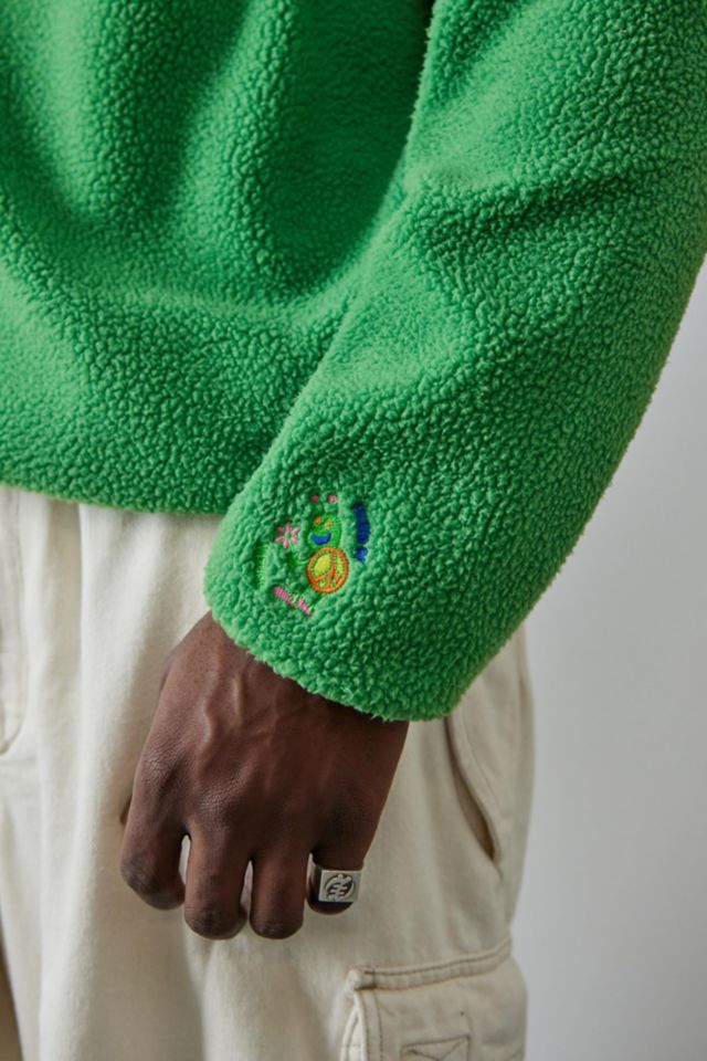 Tethera Green Mock-Neck Fleece Sweatshirt #3