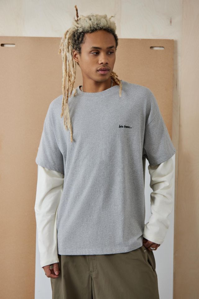 iets frans... Grey Layered Oversized Skate Tee | Urban Outfitters