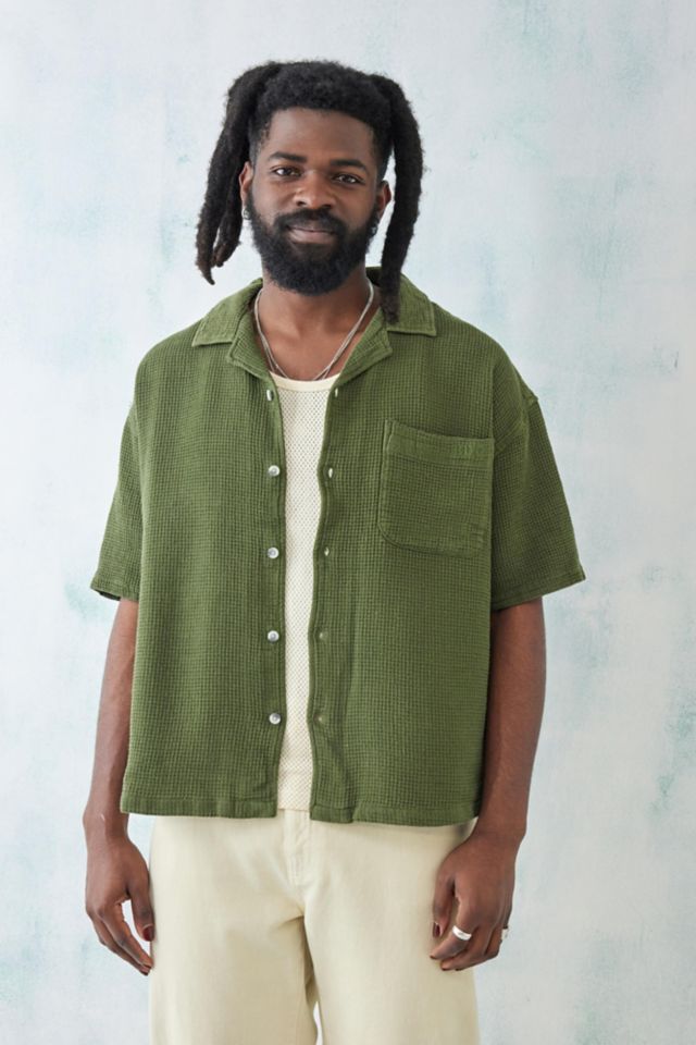 Green hot sale waffle shirt