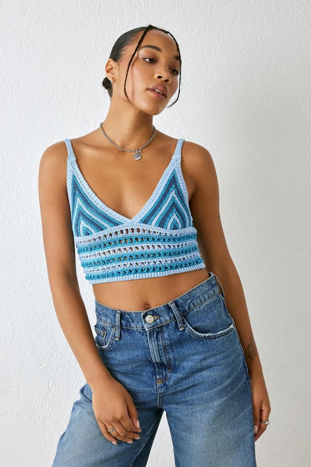 Lucky Brand Women's Striped Camisole Crop Top - Blue Stripe - Yahoo Shopping