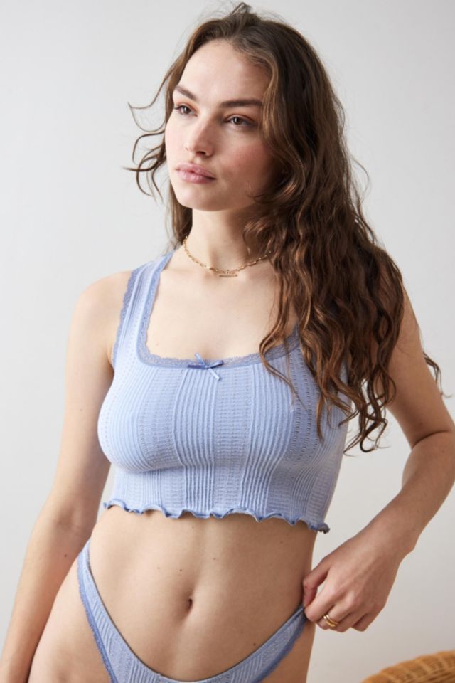 Out From Under - Miranda Pointelle Bralette in Grey, Women's at Urban  Outfitters