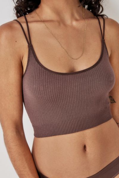 Out From Under Markie Seamless Stretch Ribbed Cami In Chocolate