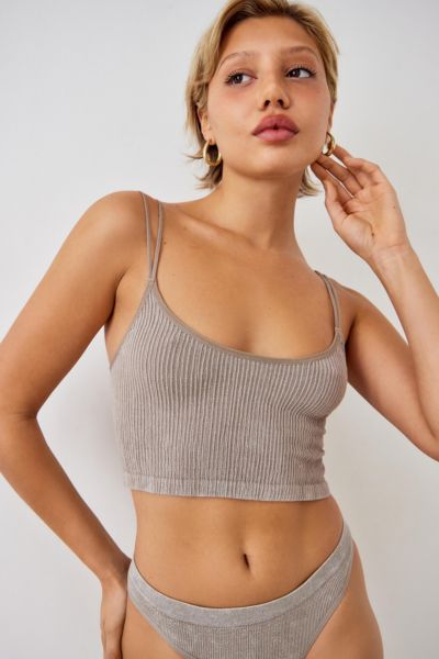 Out From Under Markie Seamless Stretch Ribbed Cami In Taupe
