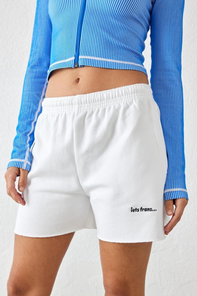 iets frans White Cut-Off Jogger Short