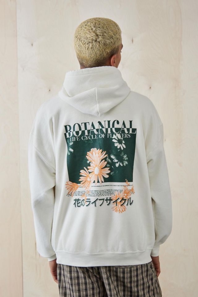 UO Ecru Botanical Hoodie Sweatshirt