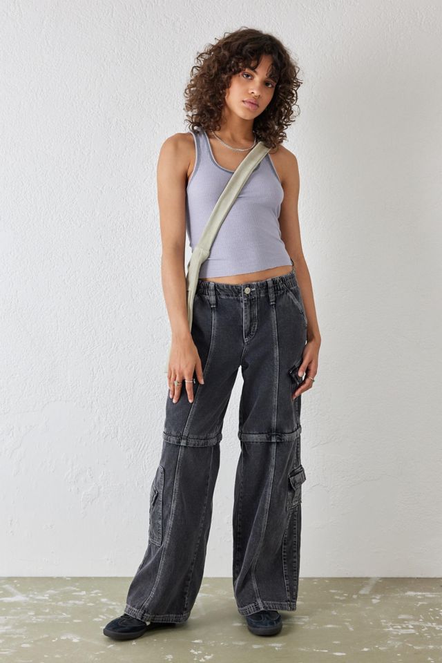 BDG Black Strappy Baggy Cargo Pants