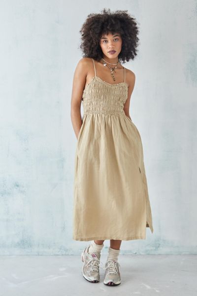 Urban Outfitters Uo Isla Linen Sundress In Stone