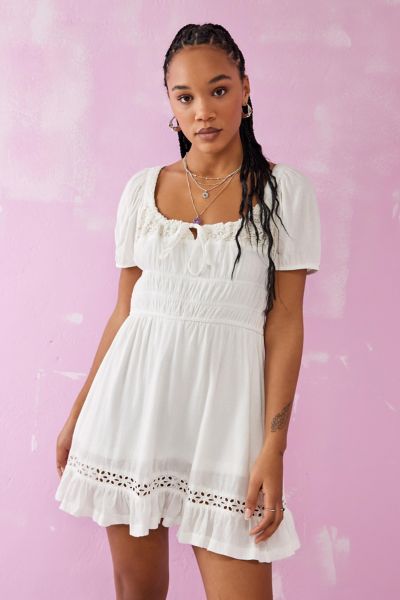 UO Evie Prairie Mini Dress | Urban Outfitters