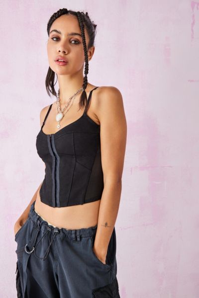 Urban Outfitters Uo Lara Seamed Corset In Black