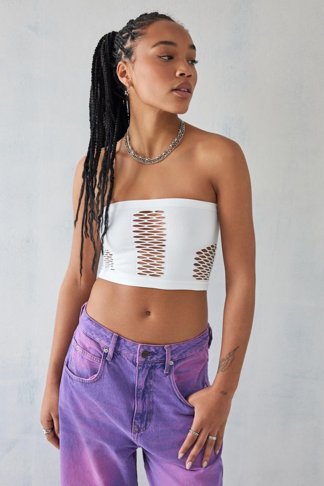 UO Lattice Seamless Tube Top