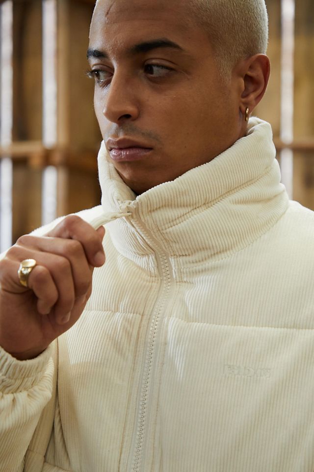 BDG Ecru Embroidered Corduroy Puffer Jacket | Urban Outfitters BDG Ecru Embroidered Corduroy Puffer Jacket | Urban Outfitters