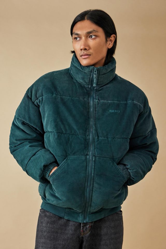 Corduroy puffer shop jacket green