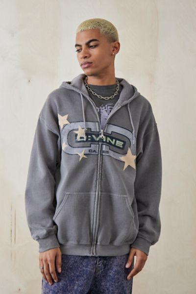 Urban Outfitters Uo Grey Divine Zip-up Hoodie Sweatshirt