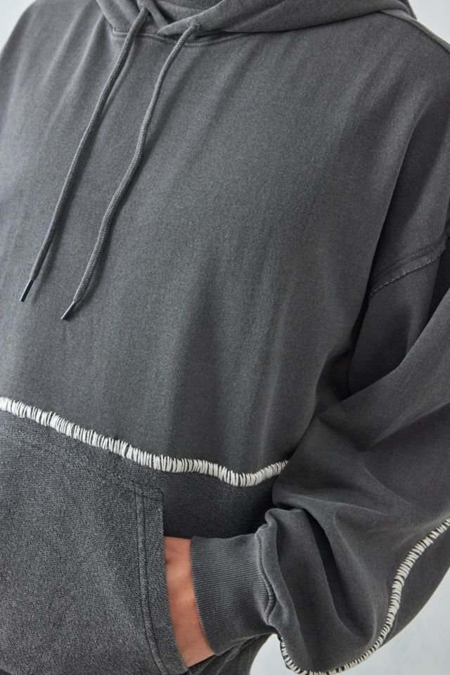 BDG Blanket Stitch Hooded Zip-Through Cardigan