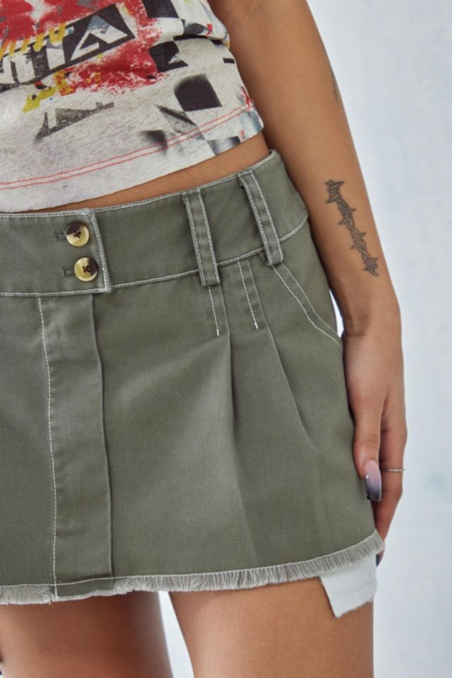 Y2K Mini Skirt Small / Olive