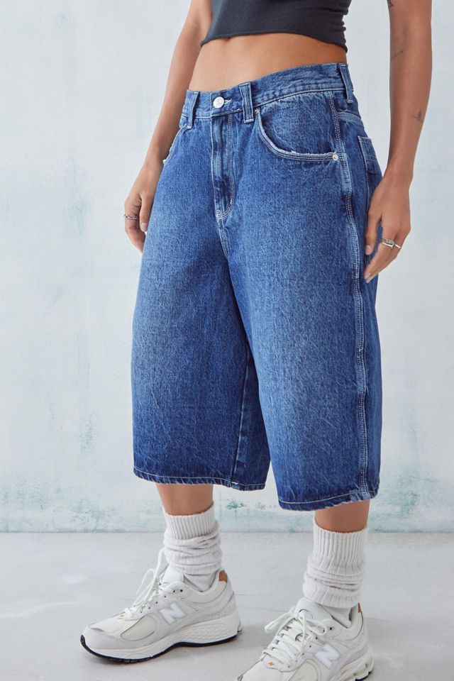 BDG Indigo Denim Nicola Longline Skate Short | Urban Outfitters