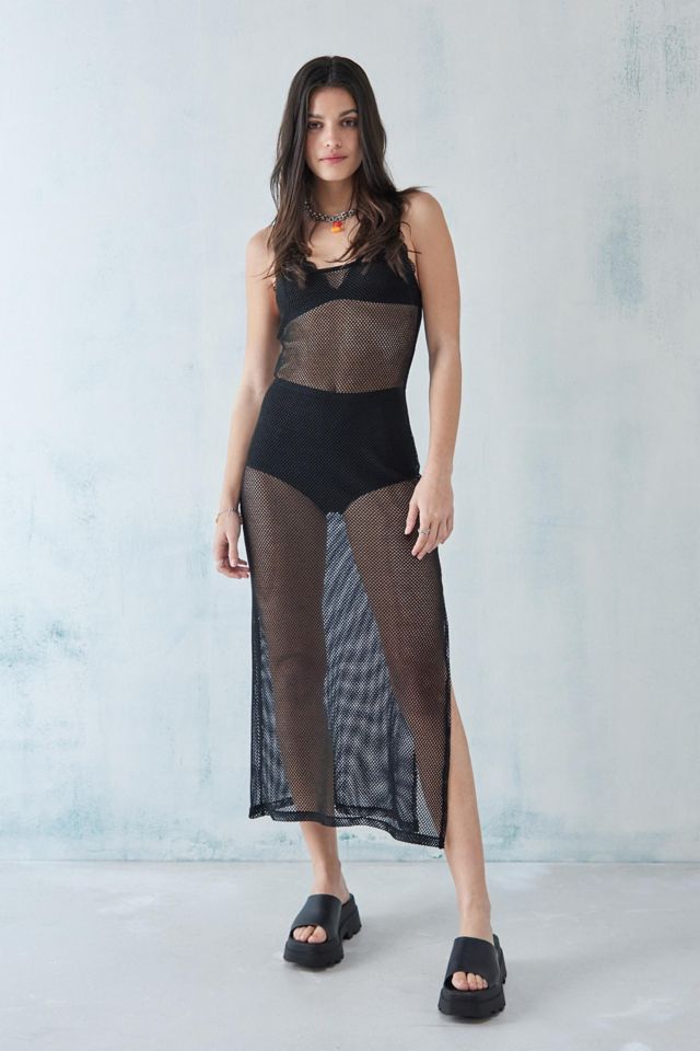 UO Strappy Fishnet Mesh Maxi Dress Urban Outfitters