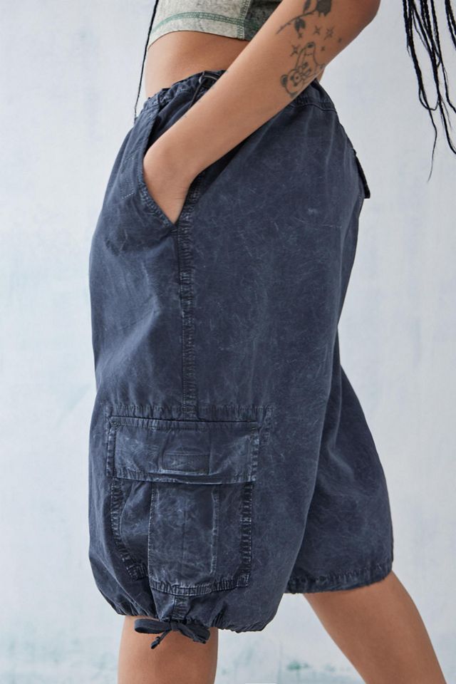 BDG Washed Black Longline Baggy Tech Short Urban Outfitters