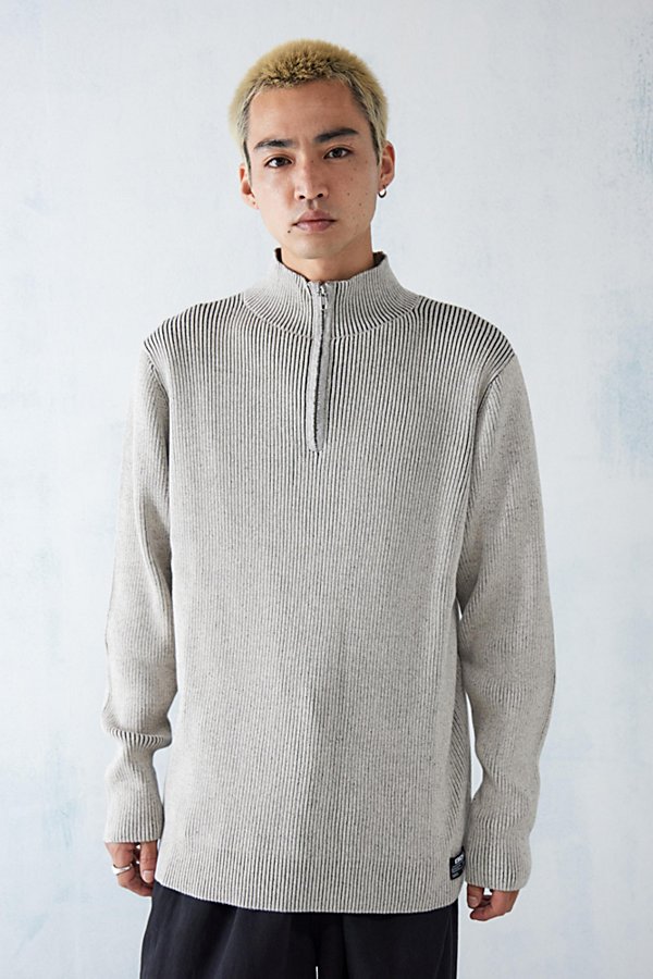 Bdg Plated Grey Quarter-zip Sweater In Black