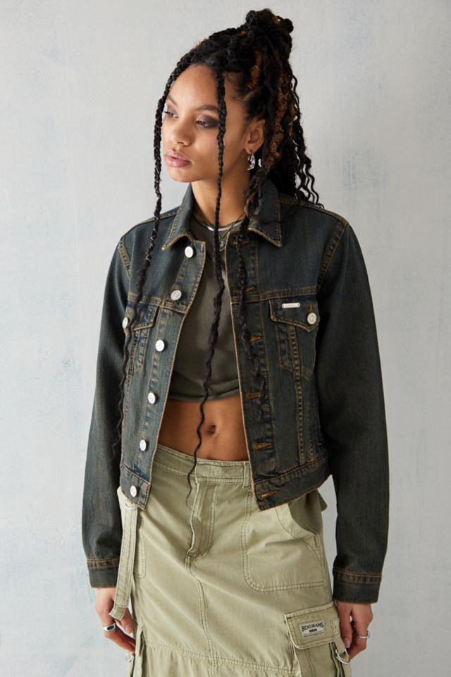 Black denim 2025 jacket urban outfitters