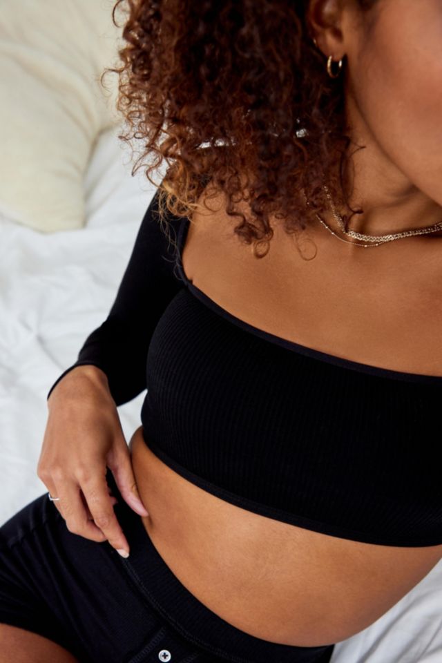 Out From Under Long-Sleeved Square Neck Crop Top