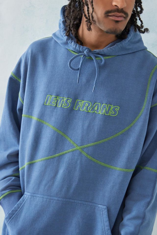 iets frans... Blue Contrast Stitch Hoodie Sweatshirt | Urban Outfitters