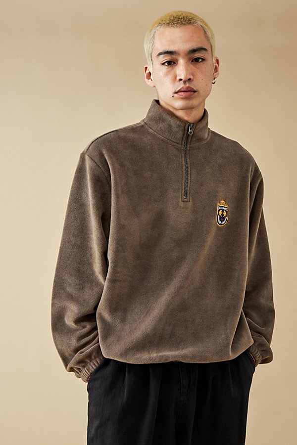 Bdg Chocolate Fleece Mock Neck Sweatshirt In Brown, Men's At Urban Outfitters
