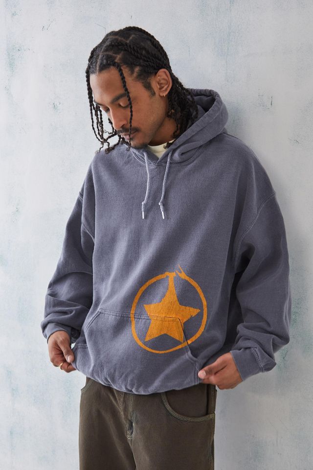 Grey Hoodie — Blue Stars