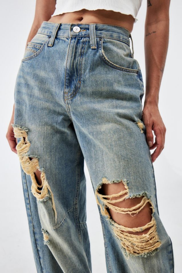BDG Tinted Ripped Logan Cinch Back Boyfriend Jean | Urban Outfitters