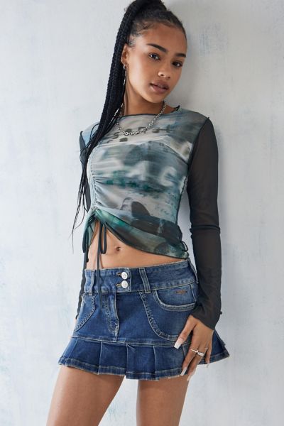 【Raucohouse】Bank slab denim mini skirt Bank slab denim mini skirt - Raucohouse | 60% - Asian