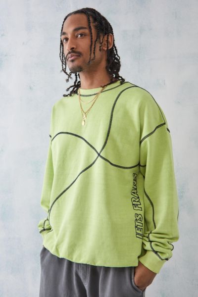 iets frans... Lime Contrast Stitch Sweatshirt Urban Outfitters