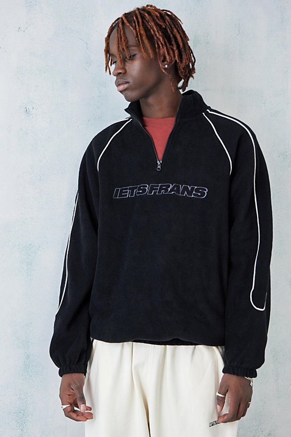 Iets Frans .black Piped Panelled Fleece Sweatshirt