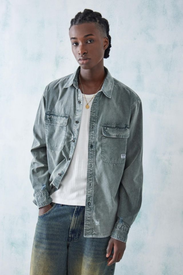 BDG Blue Washed Canvas Shirt | Urban Outfitters