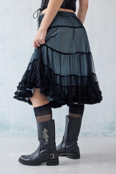 UO Layered Tulle Midi Skirt