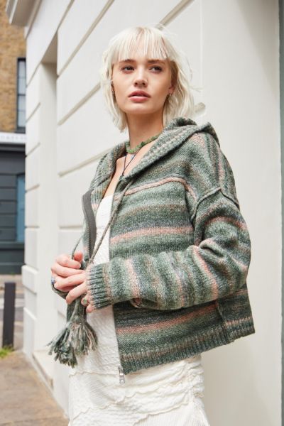 UO Space-Dye Hook-And-Eye Cardigan