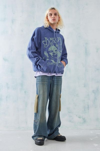 UO Navy Dystopia Hoodie Sweatshirt