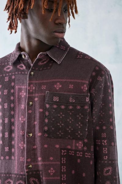 BDG Burgundy Bandana Brushed Twill Shirt