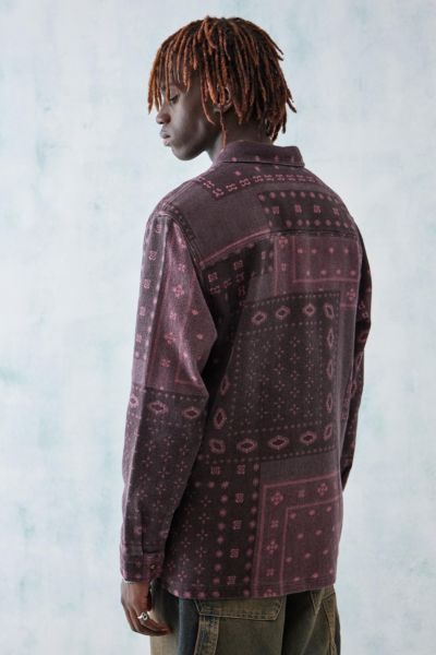 BDG Burgundy Bandana Brushed Twill Shirt